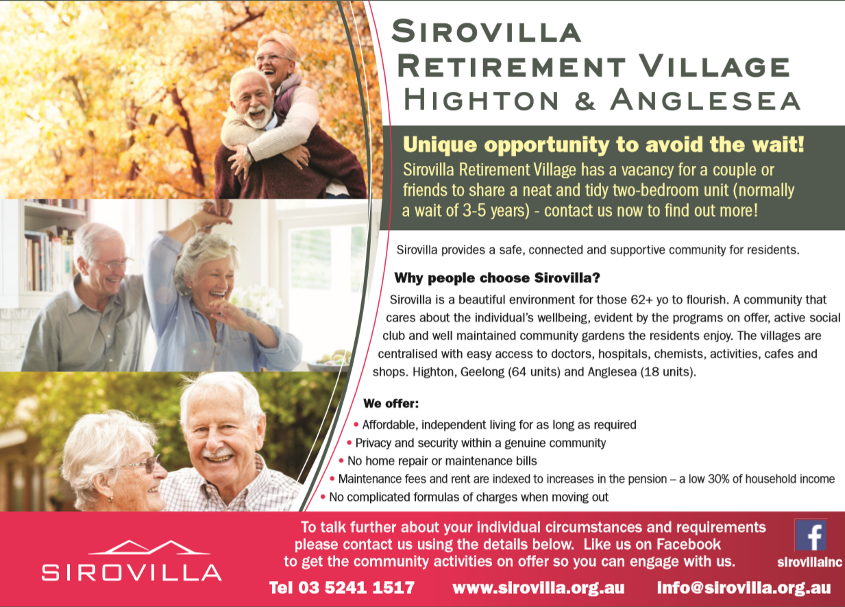 Aged Care Living Vacancy - Sirovilla Retirement Village