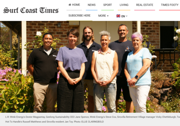 Surf Coast Times Sirovilla and Geelong Sustainability Article